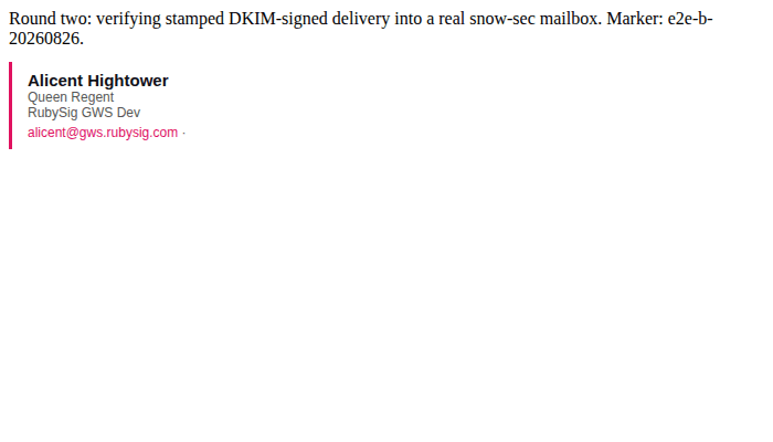 A received message with the RubySig signature rendered at the bottom
